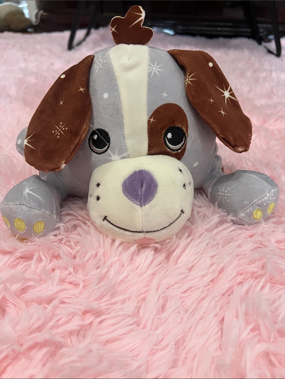 Plush Dog Toy - Gray, Brown & Cream Stuffed Pet Plush